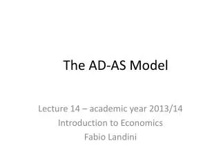 The AD-AS Model