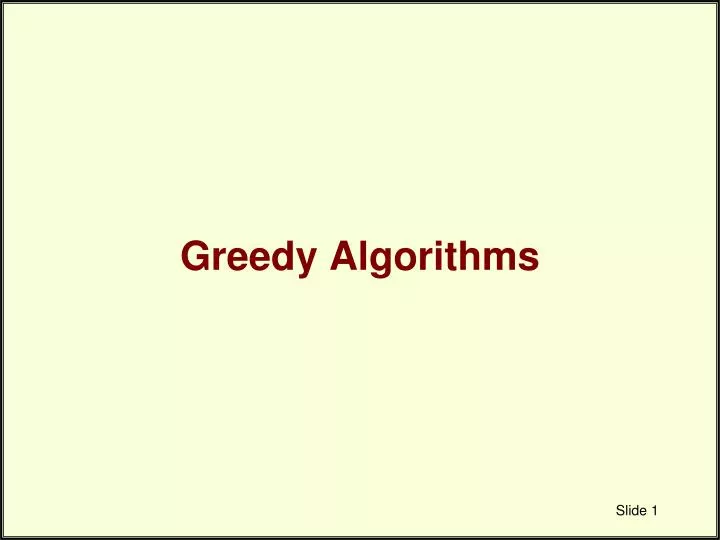 greedy algorithms