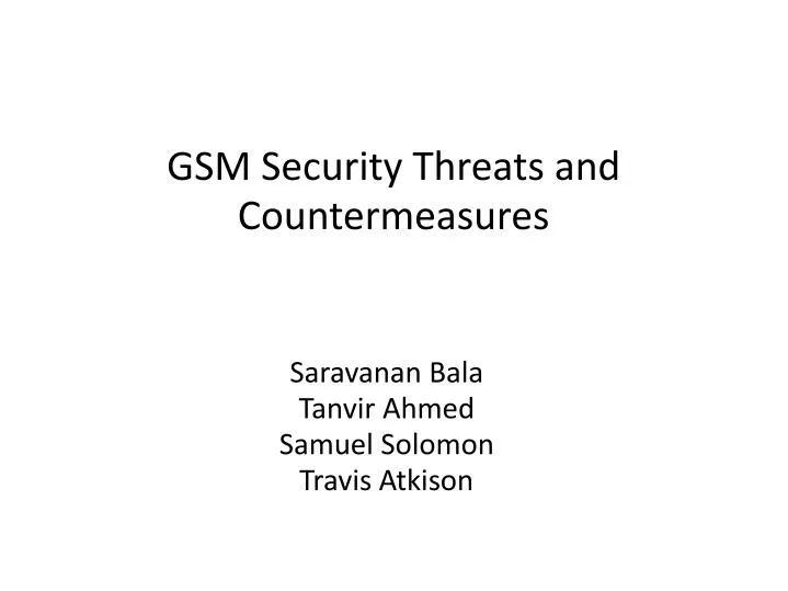 gsm security threats and countermeasures