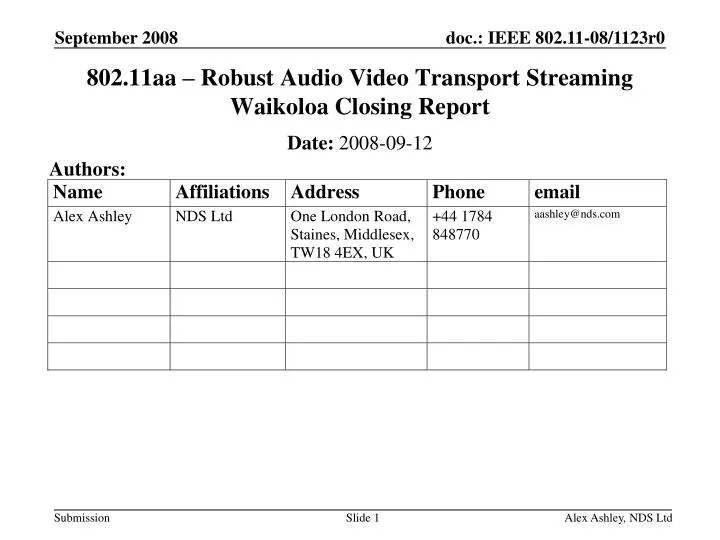 802 11aa robust audio video transport streaming waikoloa closing report