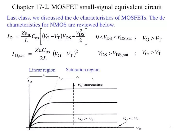 chapter 17 2 mosfet small signal equivalent circuit