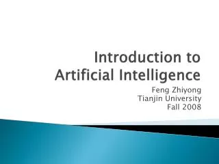 Introduction to Artificial Intelligence