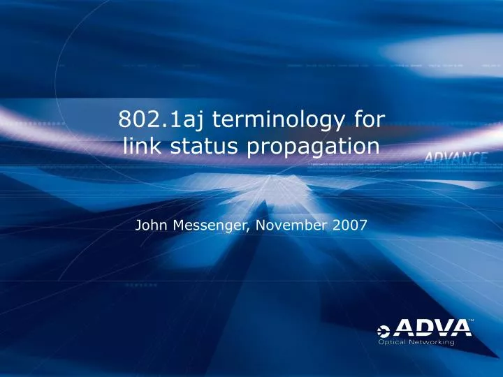 802 1aj terminology for link status propagation