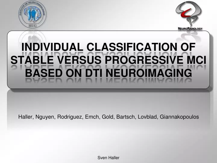 individual classification of stable versus progressive mci based on dti neuroimaging