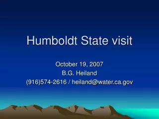 Humboldt State visit