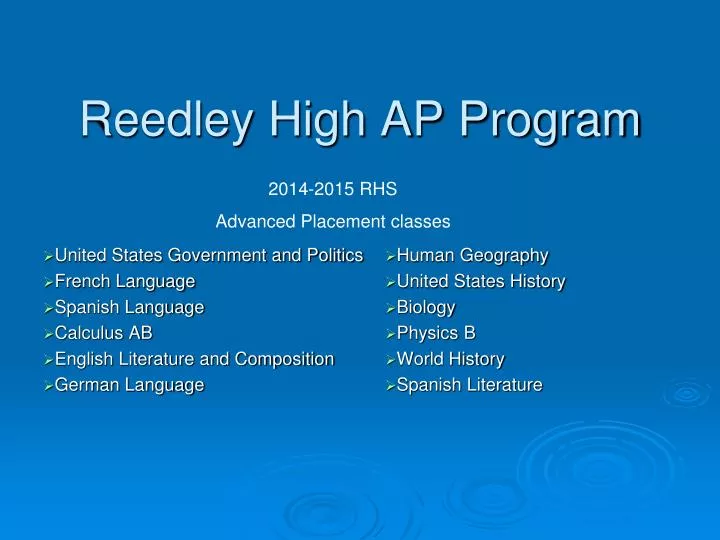 reedley high ap program
