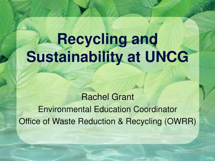 recycling and sustainability at uncg