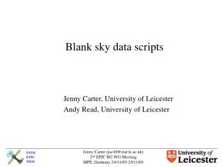 Blank sky data scripts