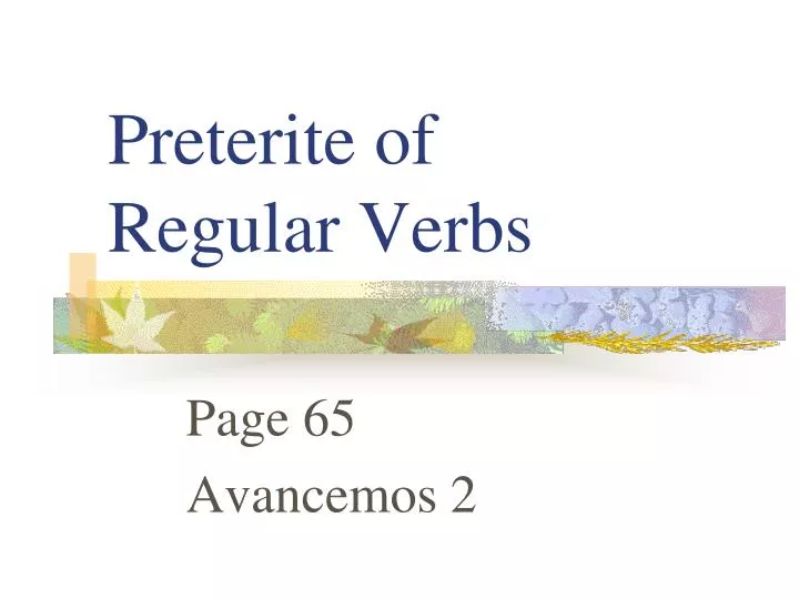 preterite of regular verbs