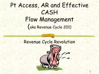 Pt Access, AR and Effective CASH Flow Management ( aka Revenue Cycle 201)