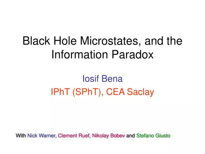 black hole microstates and the information paradox
