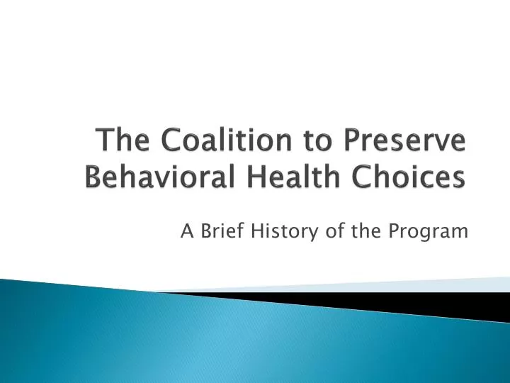 the coalition to preserve behavioral health choices