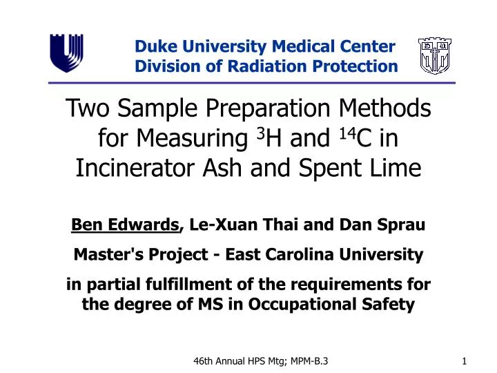 two sample preparation methods for measuring 3 h and 14 c in incinerator ash and spent lime