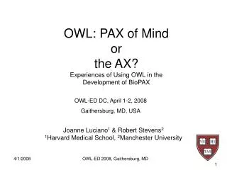 OWL: PAX of Mind or the AX? Experiences of Using OWL in the Development of BioPAX