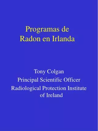 Programas de Radon en Irlanda