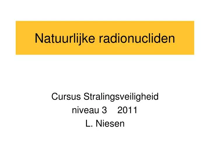 natuurlijke radionucliden