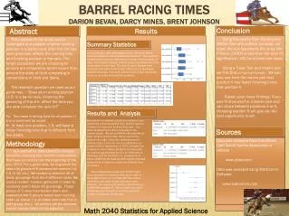 Barrel Racing Times Darion Bevan, Darcy Mines, Brent Johnson