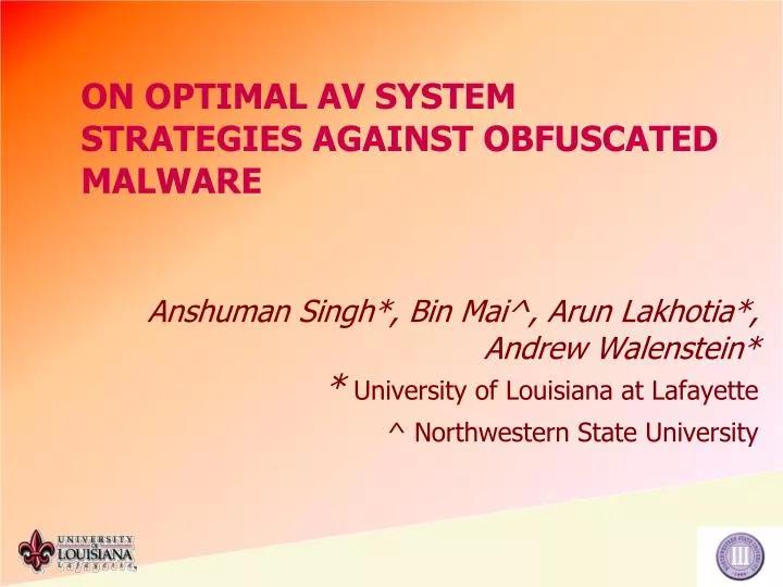 on optimal av system strategies against obfuscated malware