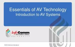 Essentials of AV Technology Introduction to AV Systems