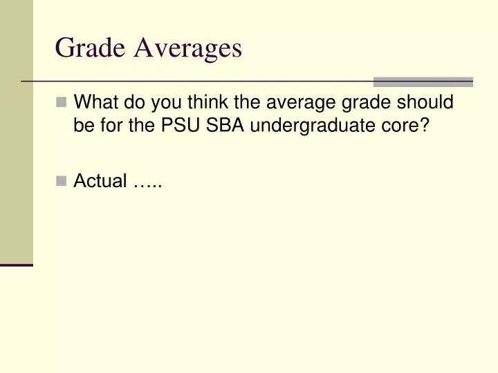grade averages