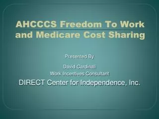 AHCCCS Freedom To Work and Medicare Cost Sharing