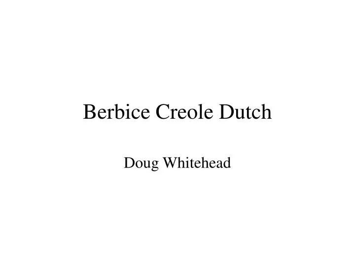 berbice creole dutch