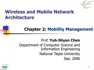 Prof. Yuh-Shyan Chen Department of Computer Science and Information Engineering