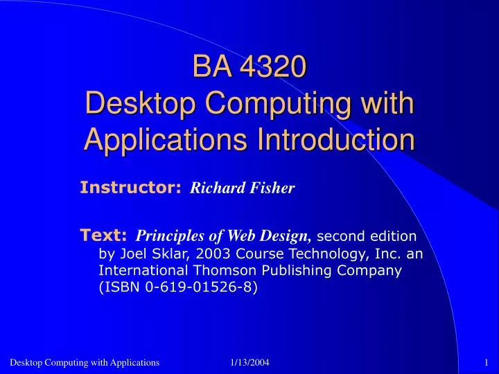 ba 4320 desktop computing with applications introduction