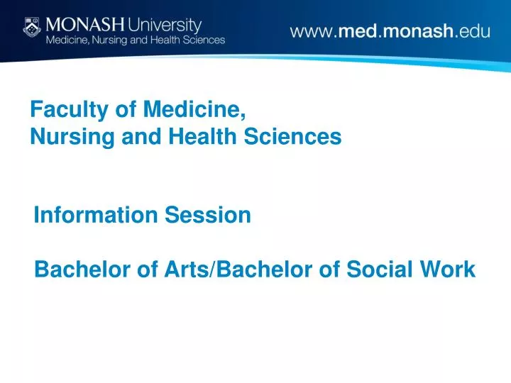 faculty of medicine nursing and health sciences