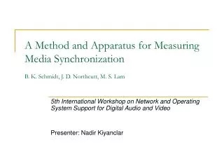 5th International Workshop on Network and Operating System Support for Digital Audio and Video