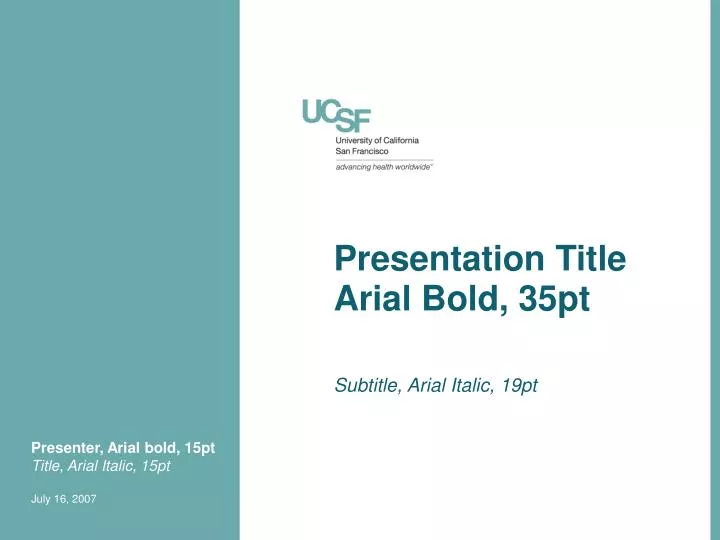presentation title arial bold 35pt