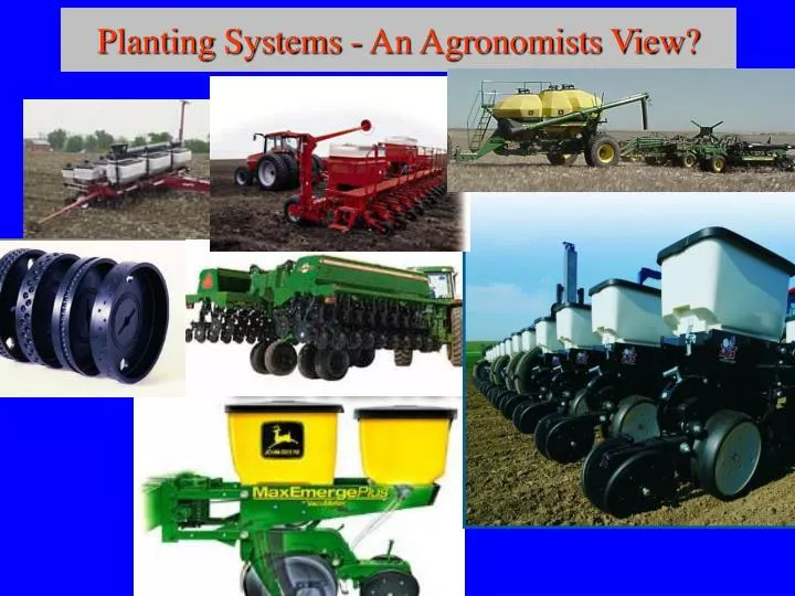 planting systems an agronomists view