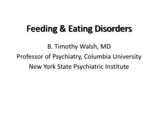 Feeding &amp; Eating Disorders