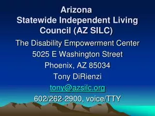 Arizona Statewide Independent Living Council (AZ SILC)