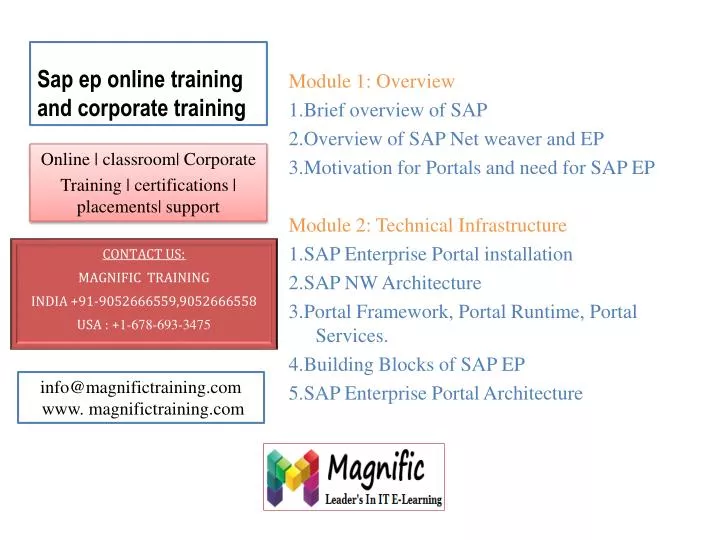 sap ep online training and corporate training