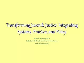 Behavioral Health and Juvenile Justice