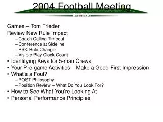 2004 Football Meeting 9/15/04