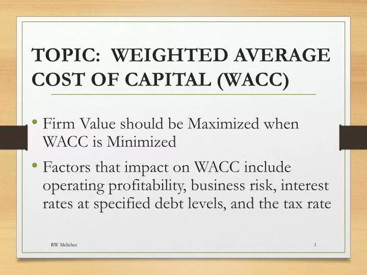 topic weighted average cost of capital wacc