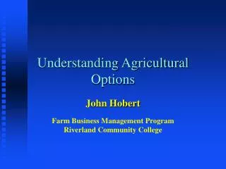 Understanding Agricultural Options