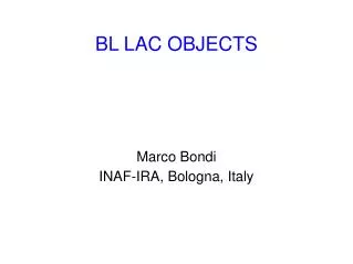 BL LAC OBJECTS