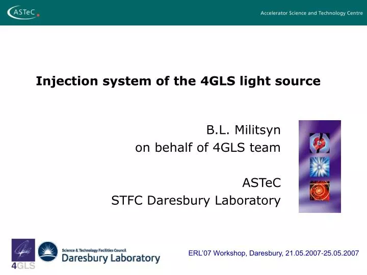 injection system of the 4gls light source