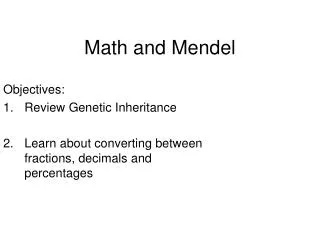 Math and Mendel