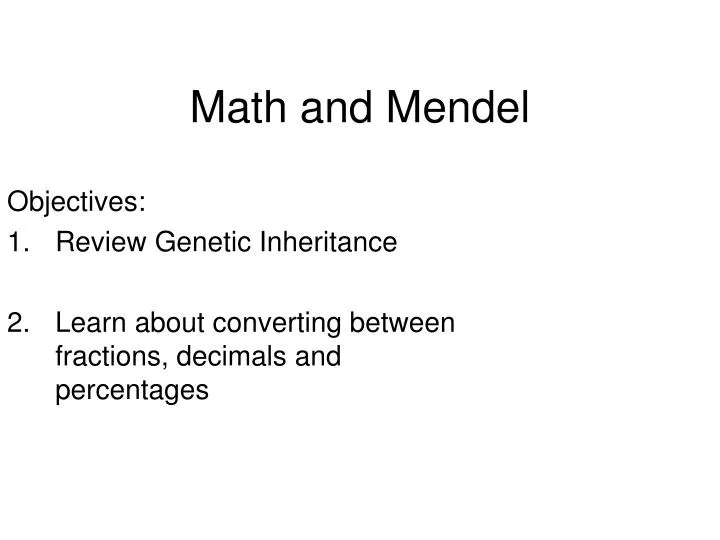 math and mendel
