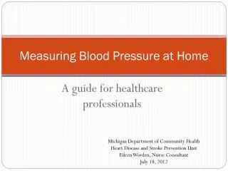 Measuring Blood Pressure at Home