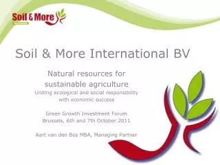 Soil &amp; More International BV