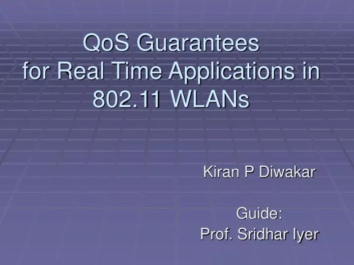 qos guarantees for real time applications in 802 11 wlans