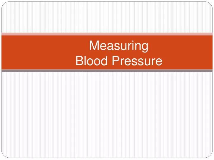 measuring blood pressure