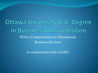 Ottawa University B.A. Degree in Business Administration