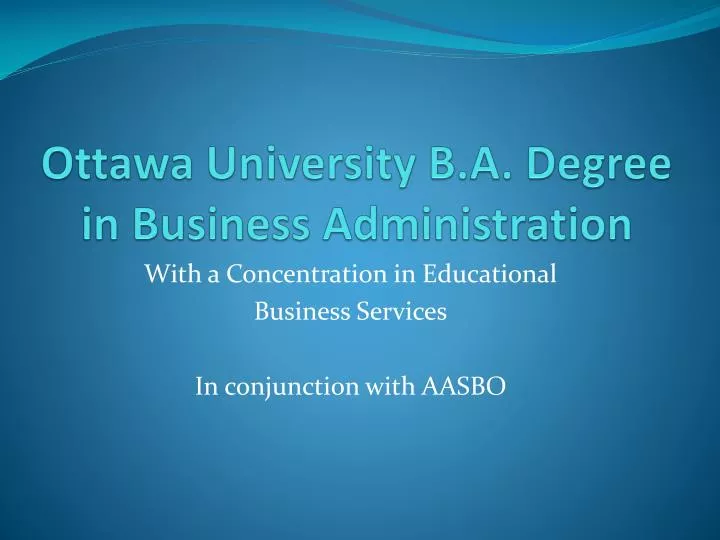 ottawa university b a degree in business administration