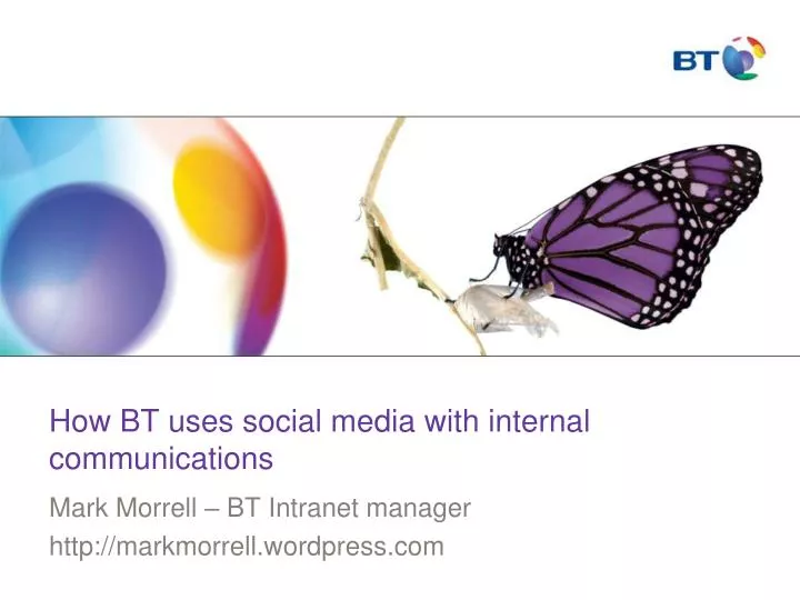 how bt uses social media with internal communications